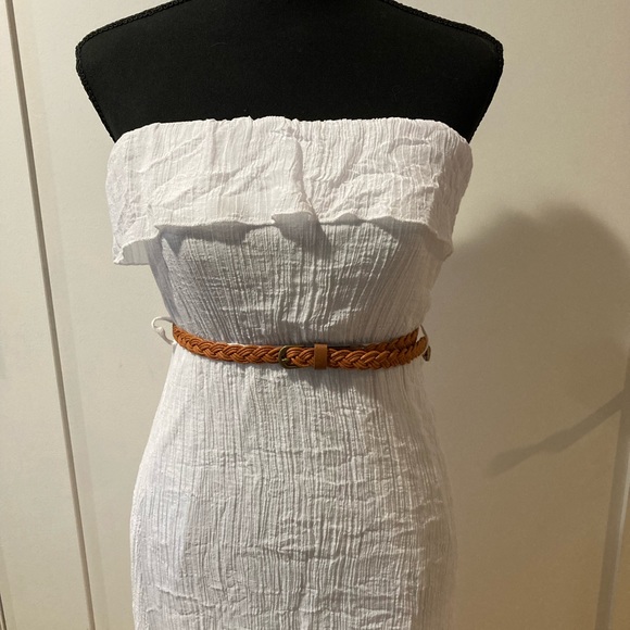White boho dress with belt - Picture 2 of 5